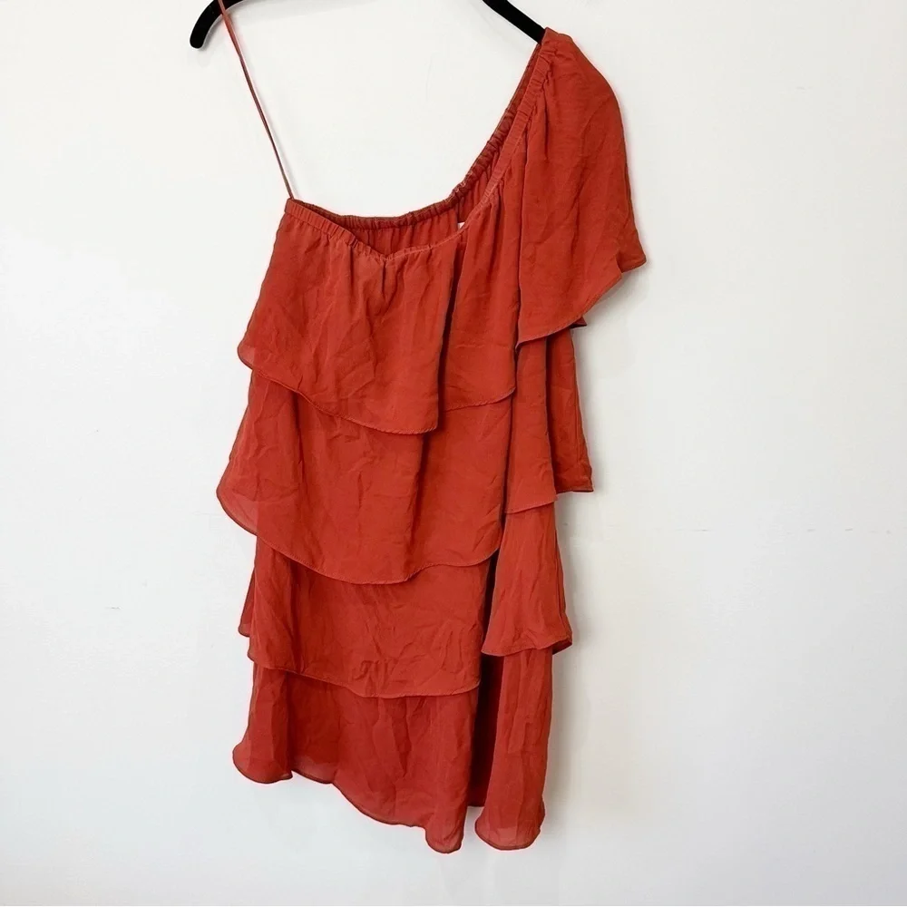 Urban Outfitters x Alice Iseult One Shoulder Tiered Mini Dress Terra Cotta - Picture 5 of 10